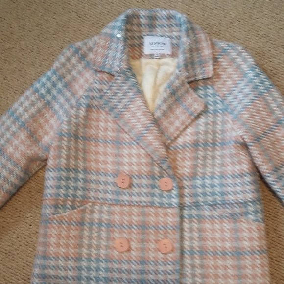 Medium Blue, Pink & White Plaid Coat - Picture 3 of 8